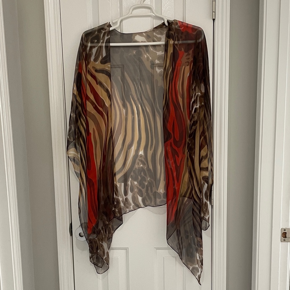 Animal Print Sheer Kimono